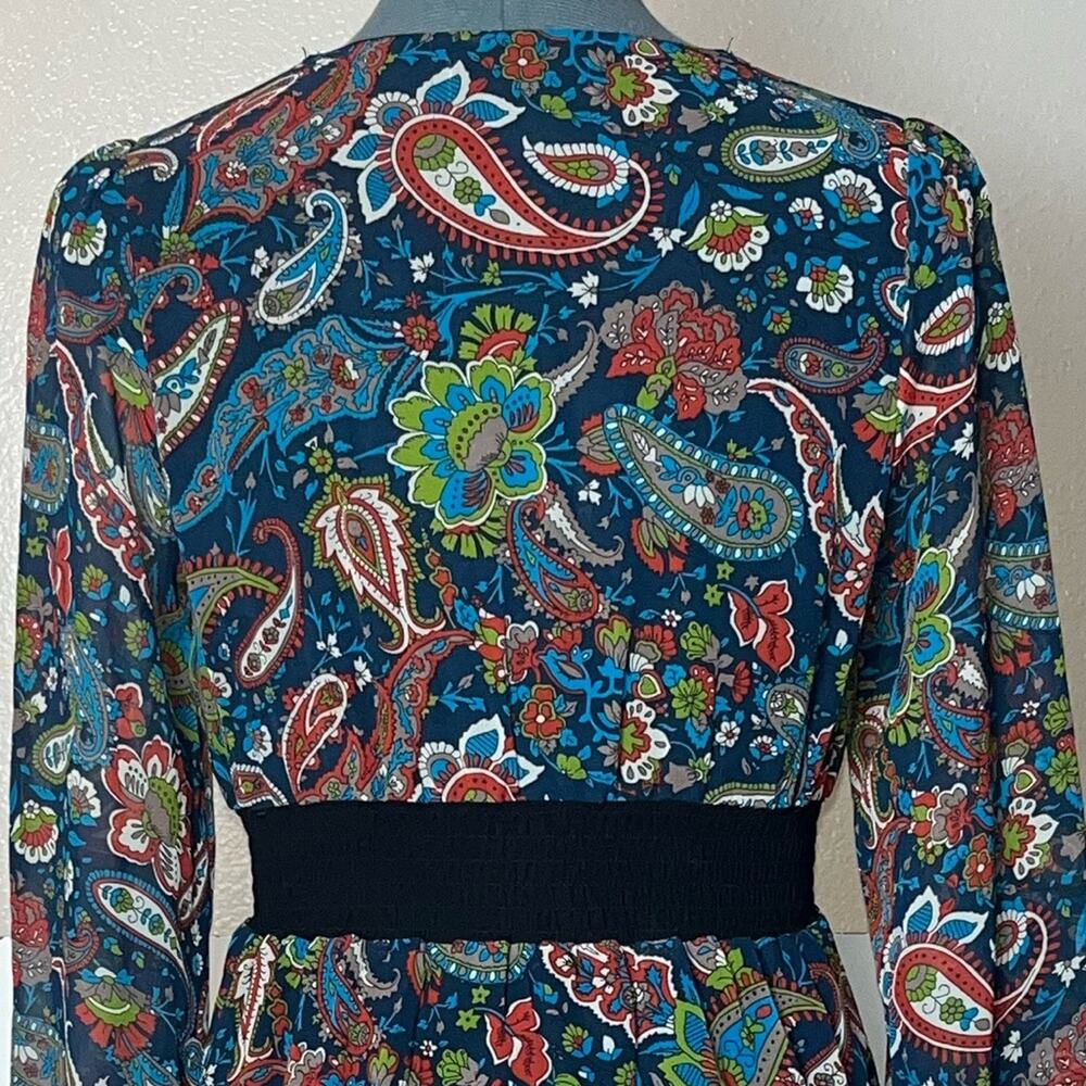 Flying Tomato Boho Mini Empire Waist Paisley Dress Size XS multi color - Picture 13 of 16